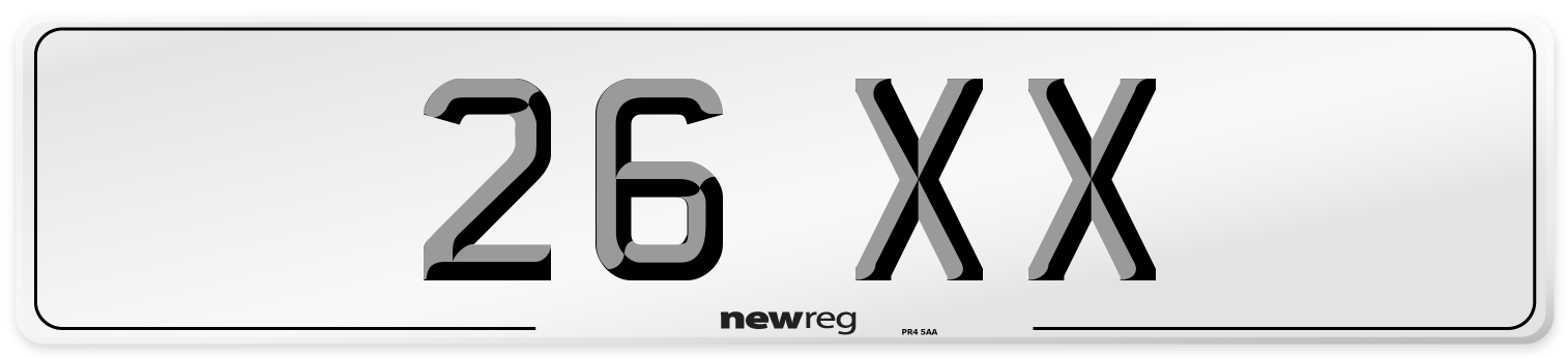26 XX Number Plate from New Reg